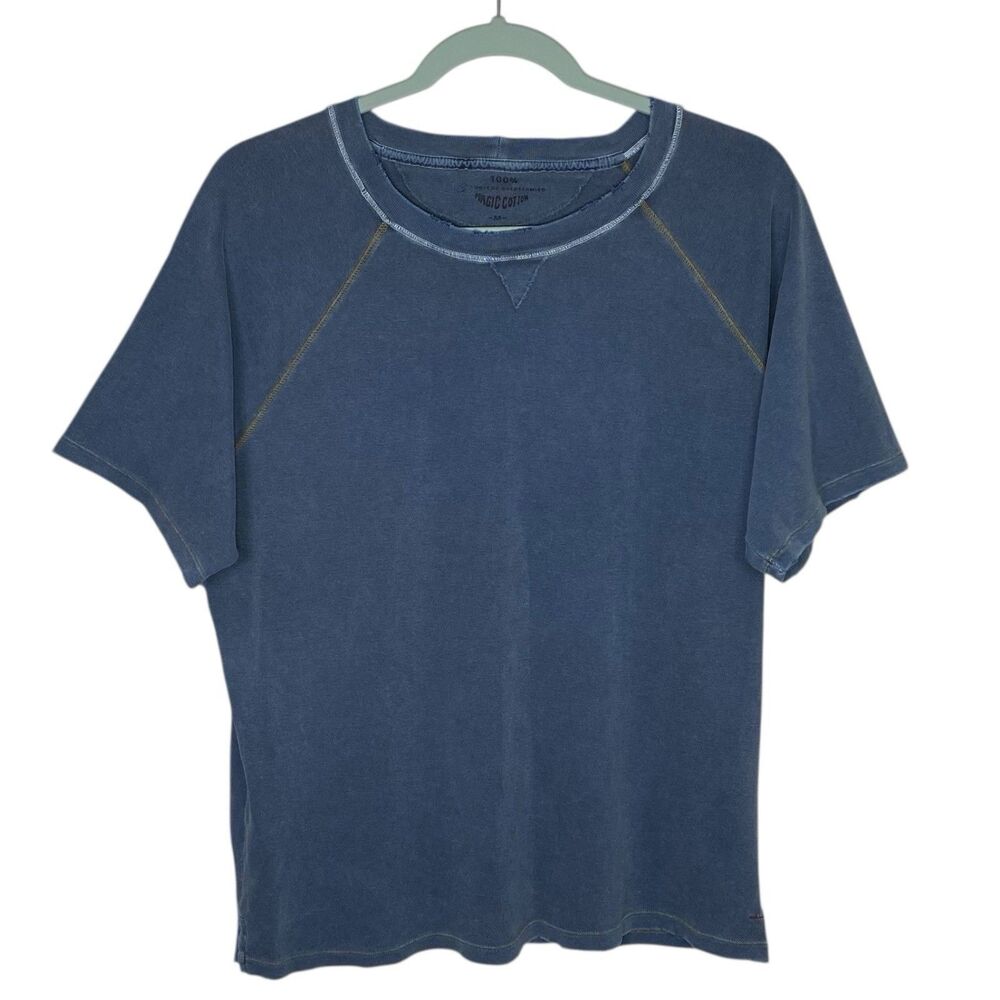 AG Adriano Goldschmied T-Shirt Men M Blue Grunge Vintage Wash Tee Distressed NEW